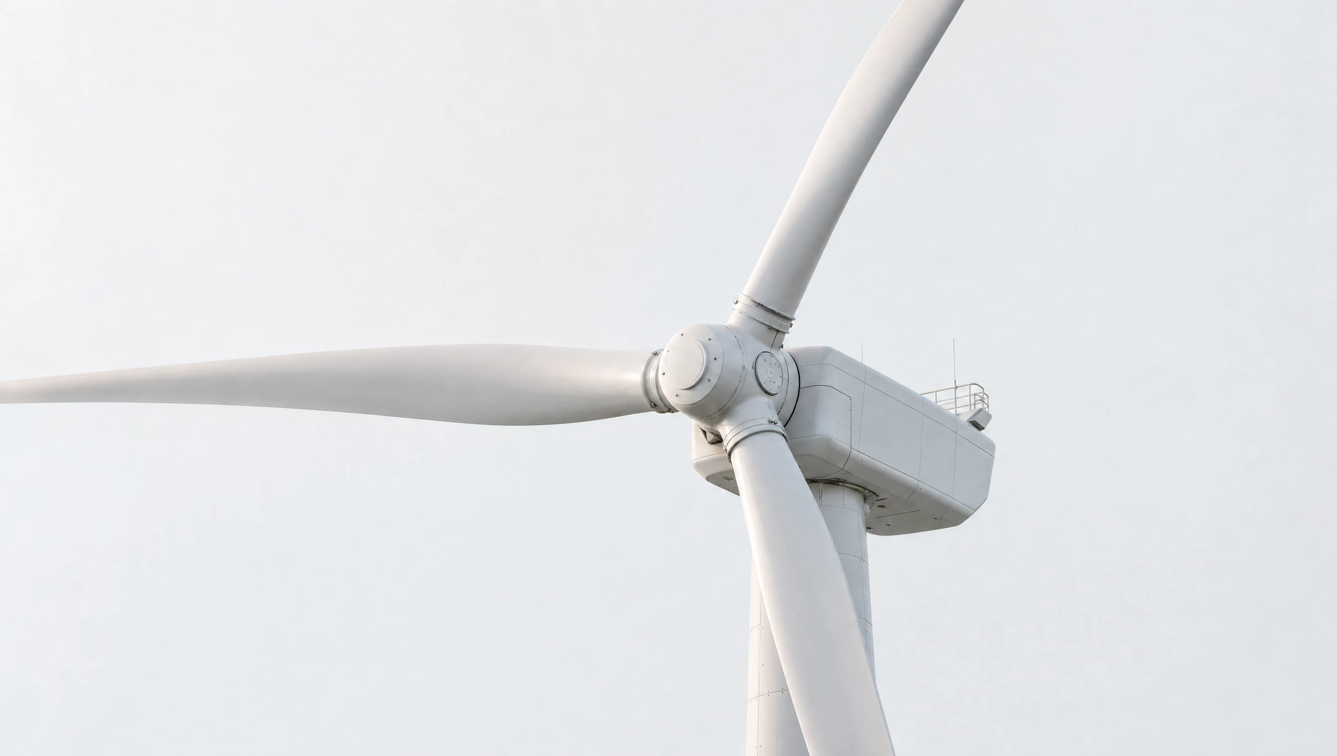 Sculptural wind turbine in a light studio; conceptual brand visual